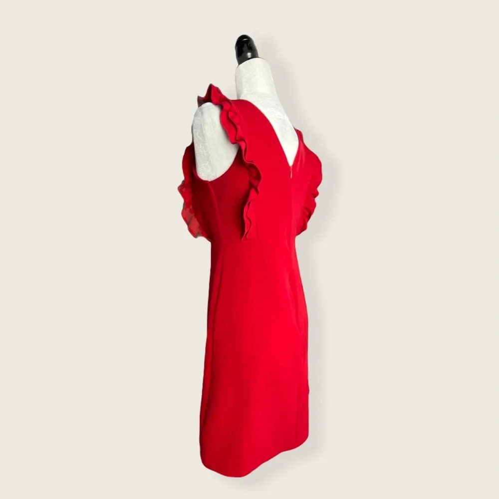Gaudi' Red Ruffle Mini Dress - Picture 10 of 14